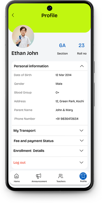 Bright Public School app screen 14