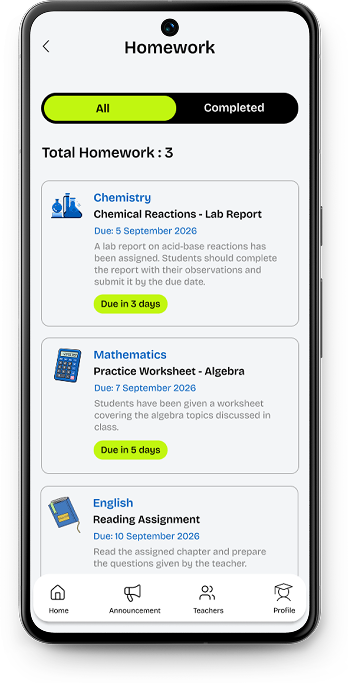 Bright Public School app screen 8
